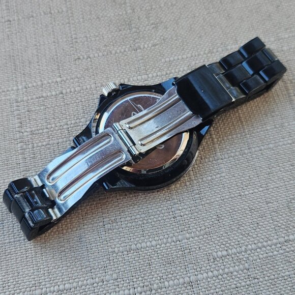 Minnie Mouse Disney Wristwatch Black Tone Metal Strap Analog Accutime Watch - Picture 8 of 12